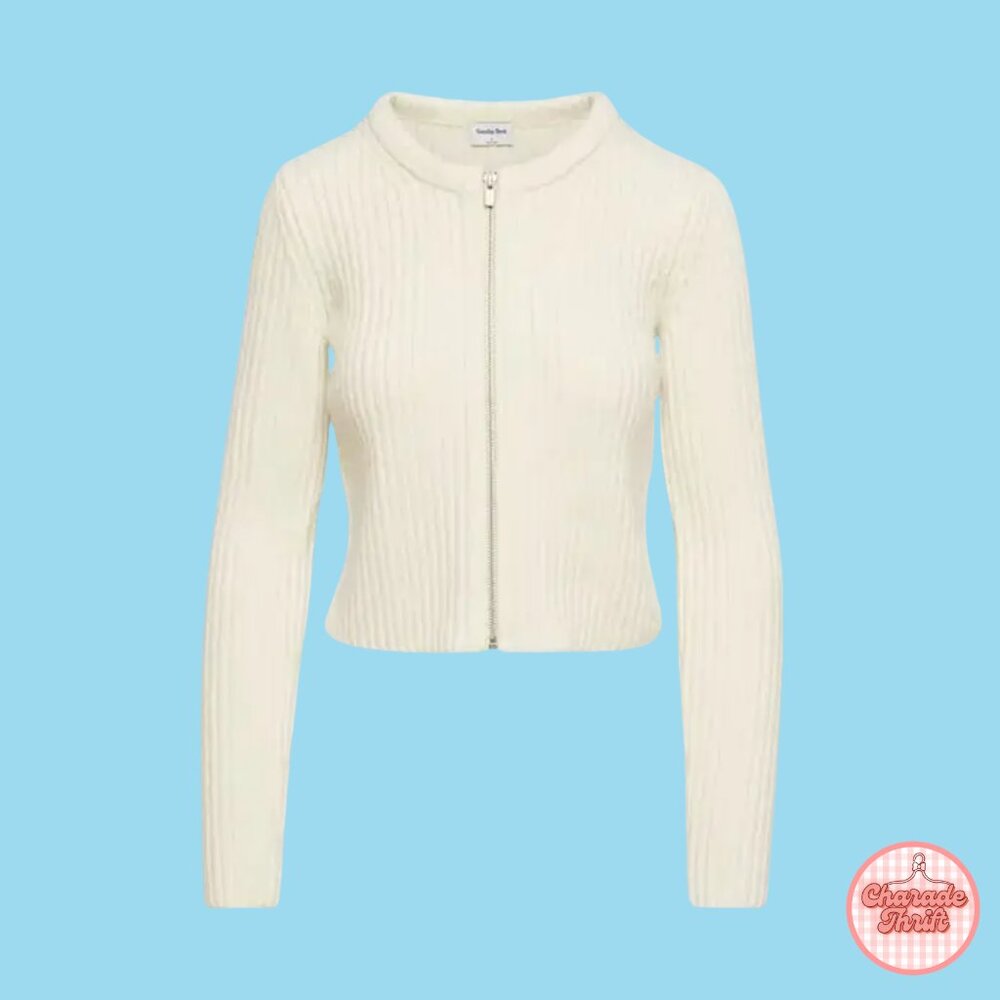 Sunday Best x Aritzia "Aisha" Merino Wool Zip-Up Cardigan - Picture 3 of 5
